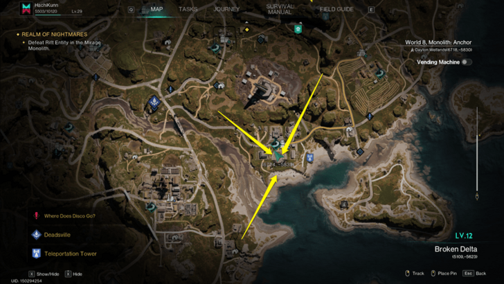 Once Human - Morphic Crate Location Dayton Wetlands Map