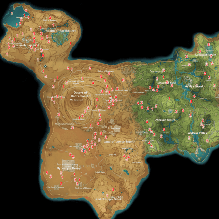 Hilichurl Locations in Sumeru
