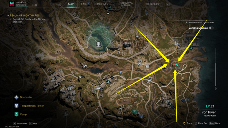 Once Human  - Morphic Crate Location Dayton Wetlands Rippleby Map