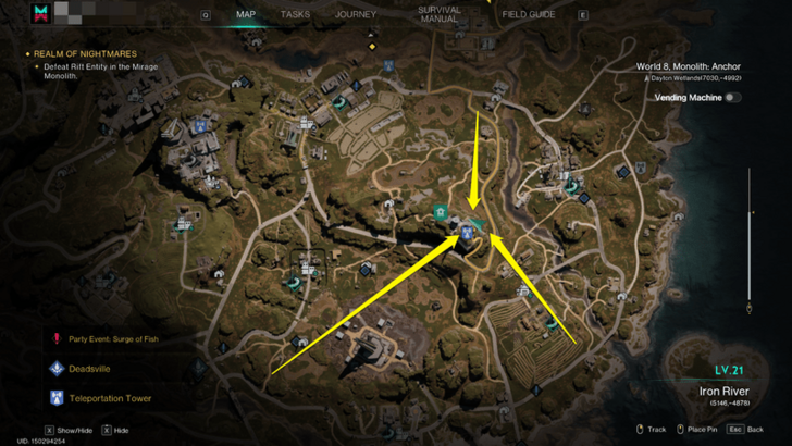 Once Human - Morphic Crate Dayton Wetlands Teleporter Map