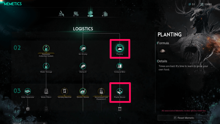 Once Human - Planting and Planter Boxes Memetic Nodes