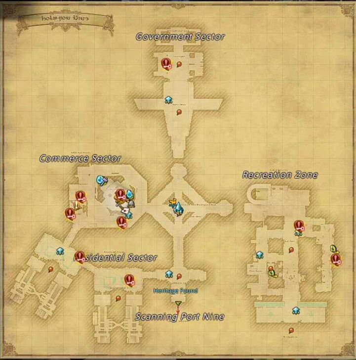 FFXIV - Cropped Crafting Vendor Map