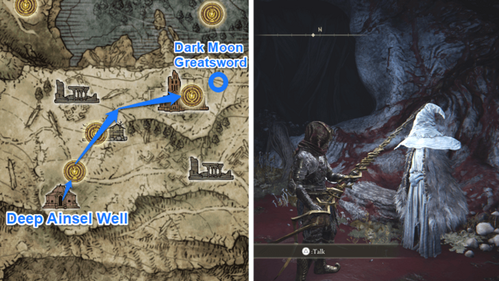 Elden Ring - Dark Moon Greatsword Map View