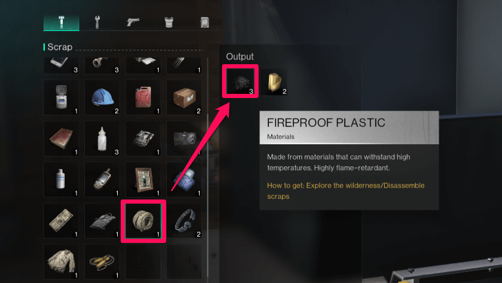 Once Human - Disassembling Scrap for Fireproof Plastic