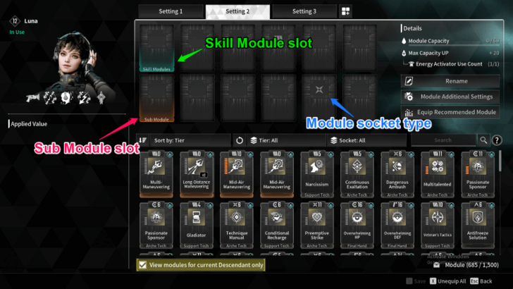 The First Descendant - Module Slots