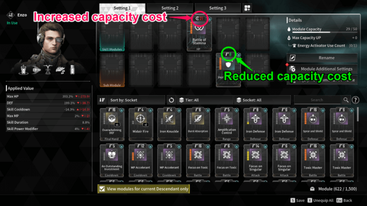 The First Descendant - Capacity Cost Indicator