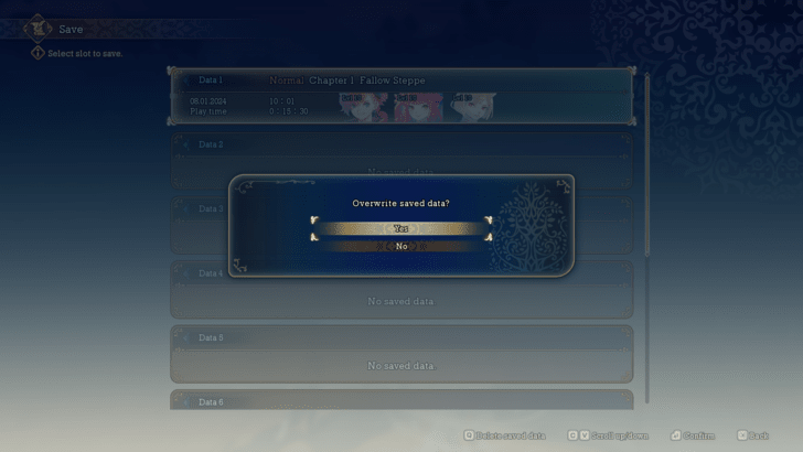 Overwrite Save Files