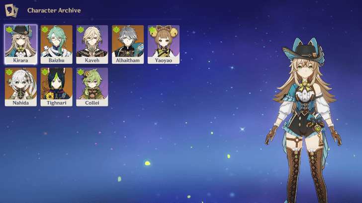 Genshin - Mirrored Stars - Pick a Dendro Character