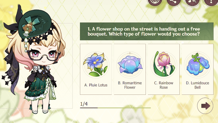 Genshin - Perfumery Web Event - Answer four questions