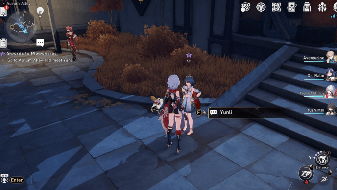 Honkai Star Rail - Swords to Plowshares Companion Mission - Go to Aurum Alley and Meet Yunli