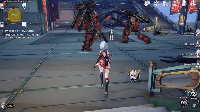 Honkai Star Rail - Swords to Plowshares Companion Mission - Find Yunli at Aurumaton Storehouse