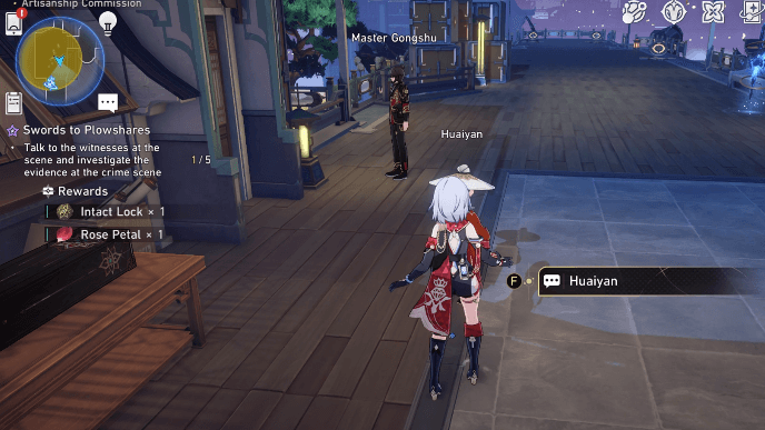 Honkai Star Rail - Swords to Plowshares Companion Mission - Talk to Huaiyan