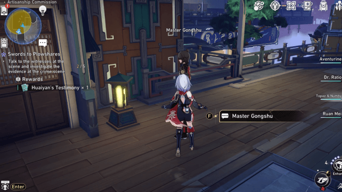 Honkai Star Rail - Swords to Plowshares Companion Mission - Talk to Master Gongshu