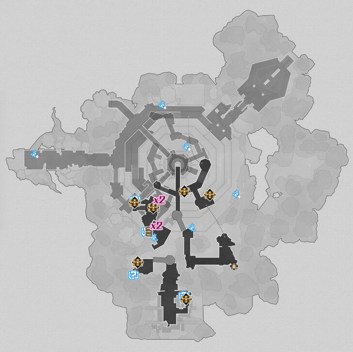 Honkai Star Rail - The Shackling Prison B1 Map