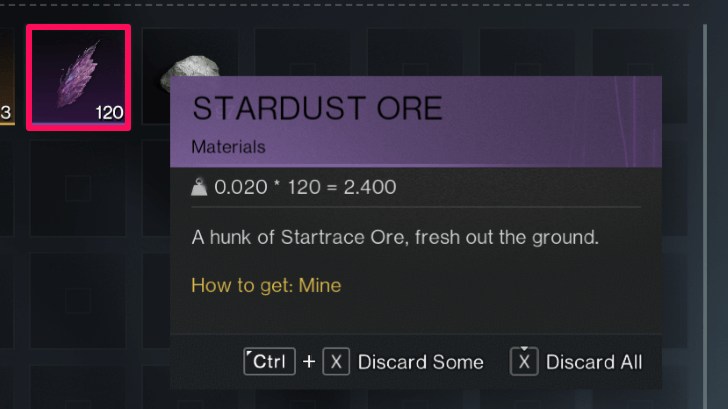 Once Human - Stardust Ore in Inventory
