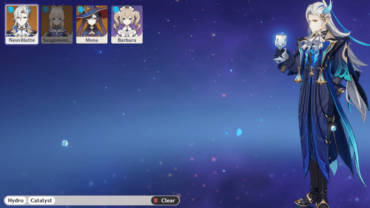 Genshin - Stage 13 Hydro Catalyst Characters