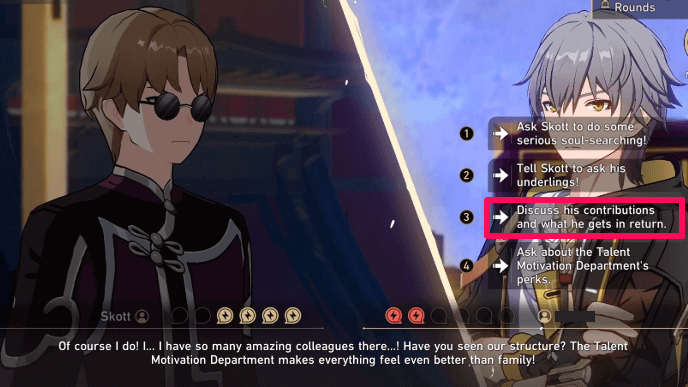 Honkai Star Rail - Qingque Escapade - Skott Debate Answer 1