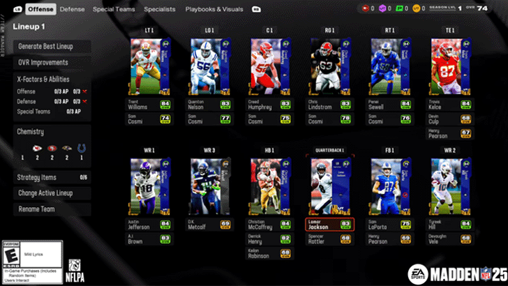 Madden NFL 25 - Ultimate Team Lineup
