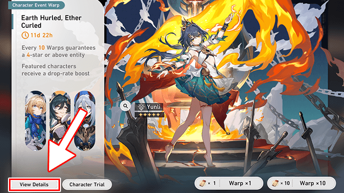 Honkai Star Rail - View Details Button