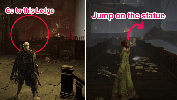 Storehouse Third Floor to Fourth Floor Statue Jump