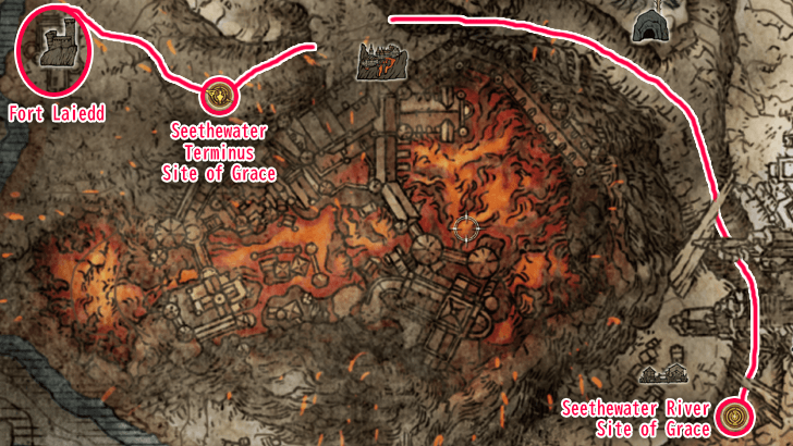 How to Reach the Seethewater Terminus and Fort Laiedd