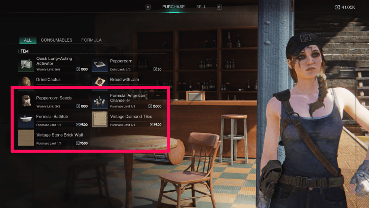 Once Human - Furniture Formulas in NPC Shop