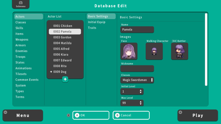 Database RPG MAKER WITH