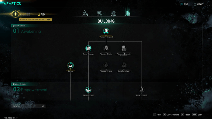 Once Human - Memetics Tree