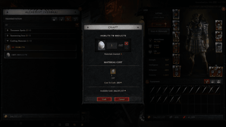 Ingolit to Obducite Transmutation