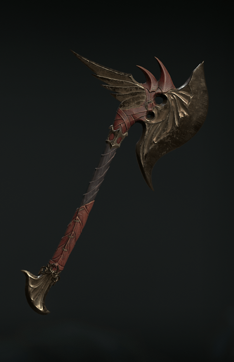 Diablo 4 - Bloody Winged Axe Weapon Transmog