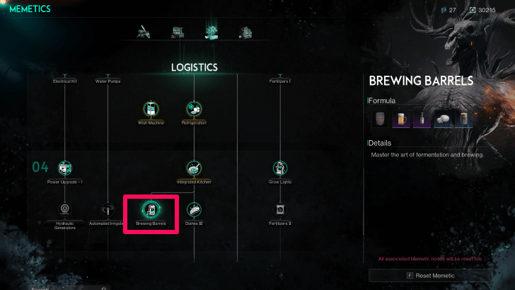 Once Human - Brewing Barrel Memetics Node