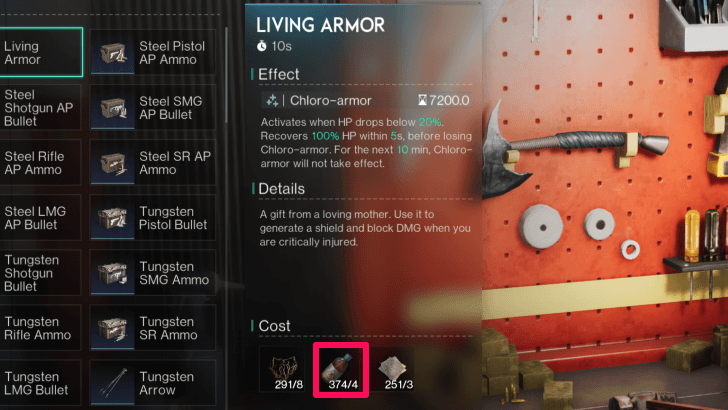 Once Human - Acid in Living Armor Recipe