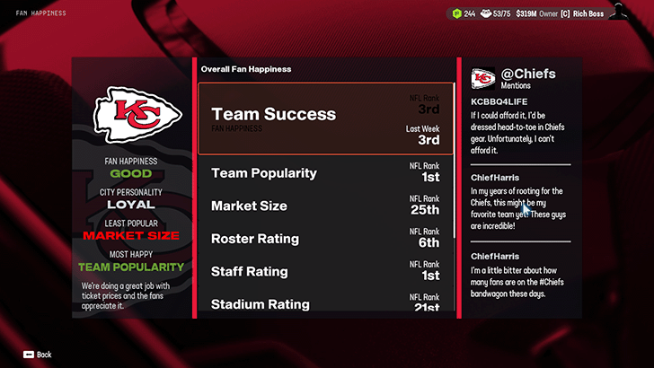 Madden NFL 25 - Fan Happiness