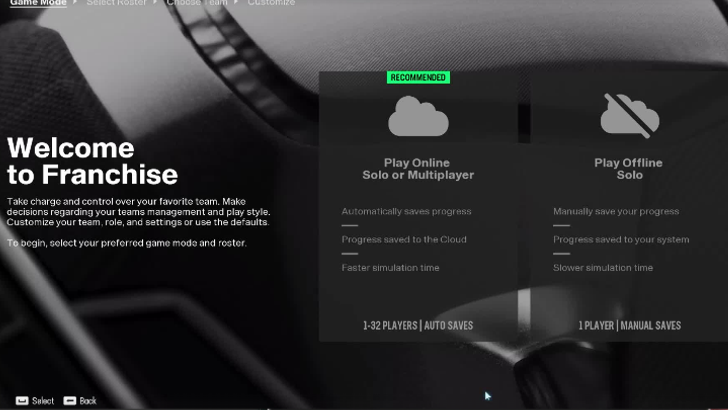 Madden NFL 25 - Select Franchise Mode