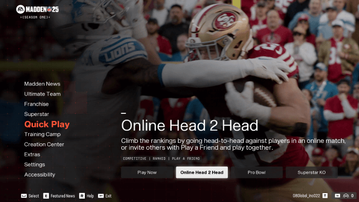 Madden NFL 25 - Game Modes Main Menu