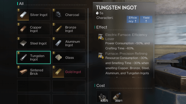 Once Human - Tungsten Ingot in Furnace