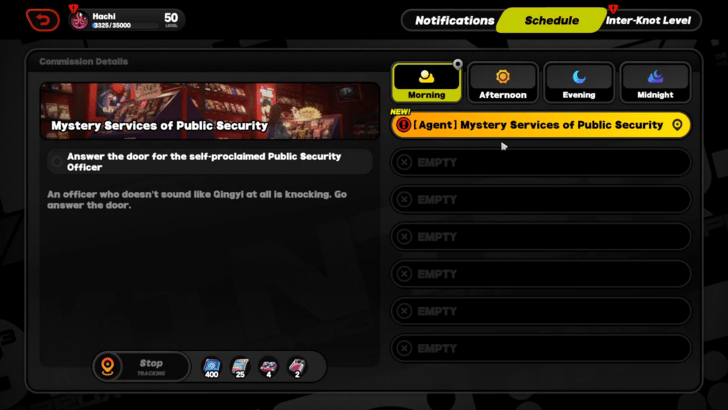 Appears as Mystery Services of Public Security on the Schedule