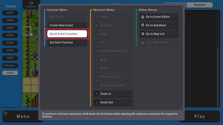 Quick Event Creation