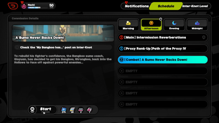 Apeears as A Sumo Never Backs Down! on the Schedule