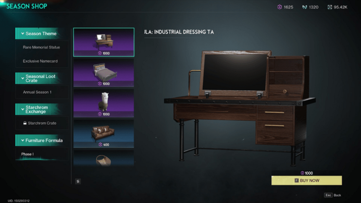 Once Human - Starchrom Furniture Formula