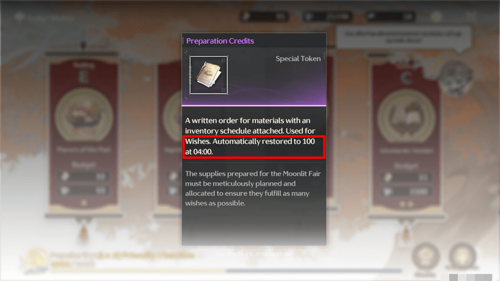 Preparation Credits Daily Reset.png