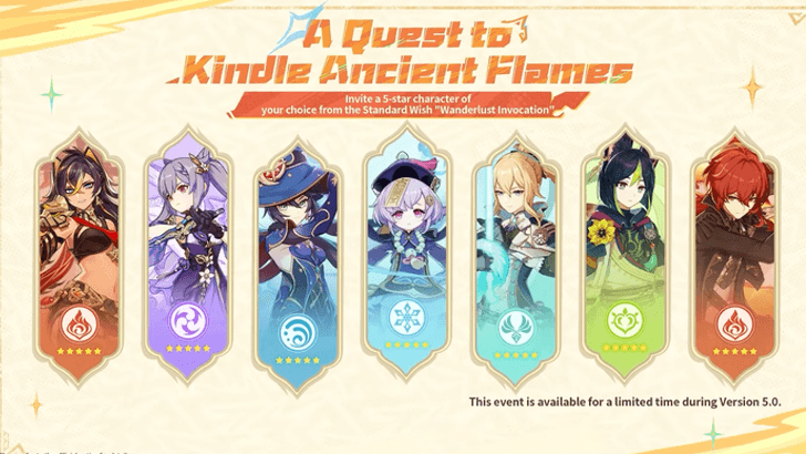 Genshin - A Quest to Kindle Ancient Flames - Invite 5-star Wanderlust Invocation character for free.png