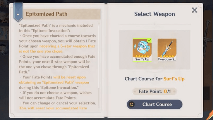 Genshin - Epitomized Path - One Fate Point Needed After 5.0