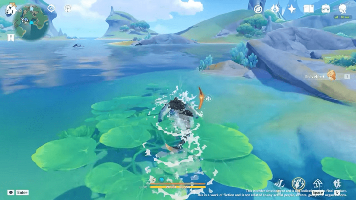 Genshin - Koholasaur swimming