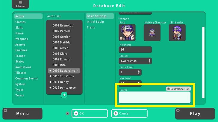 Character Profile - RPG MAKER WITH