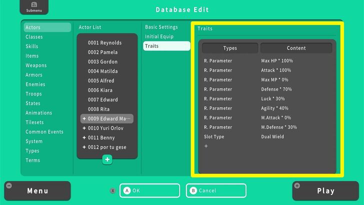 Character Traits - RPG MAKER WITH