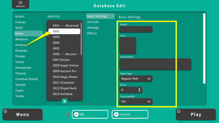 RPG MAKER WITH Items