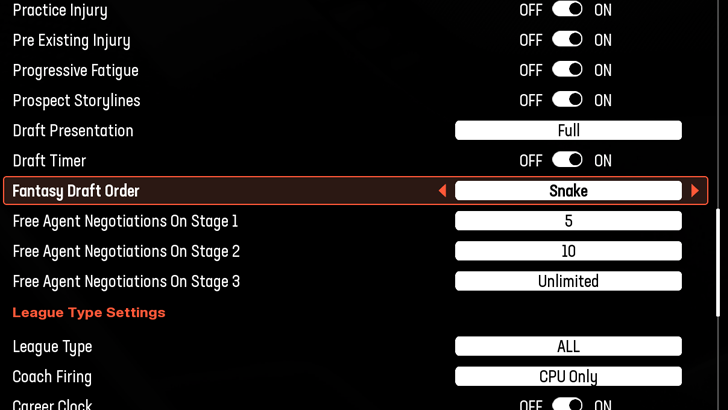 Madden NFL 25 - Set Draft Order to Snake