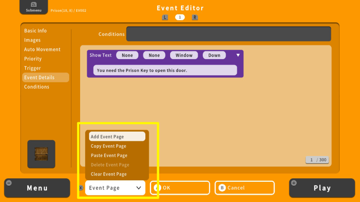 RPG MAKER WITH Event Page