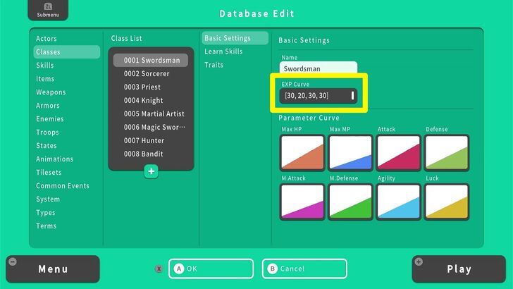 EXP Curve - RPG MAKER WITH